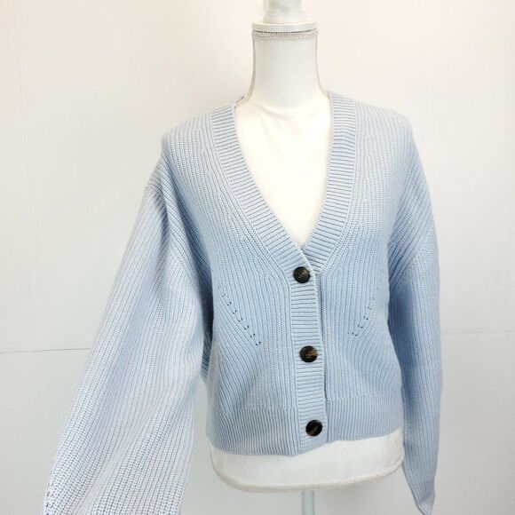 Jonathan Simkhai Clarice Ribbed Knit Cardigan Medium - Picture 12 of 15